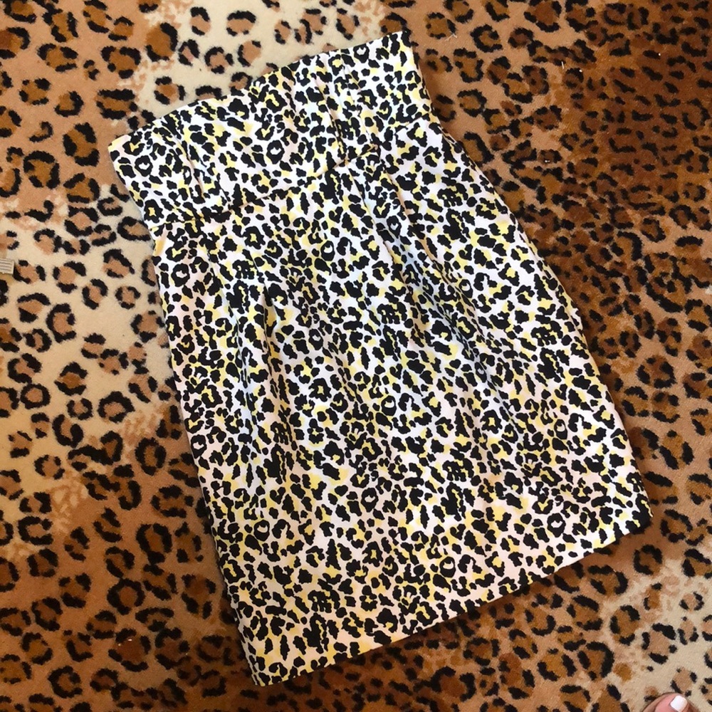 Michael Kors Leopard Strapless Dress size 6